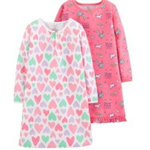 2 pack pink night gowns for girls